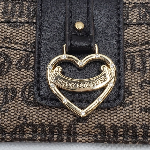 New Juicy Couture Wallet My Heart Will Go On Status Taupe Brown - Picture 3 of 15